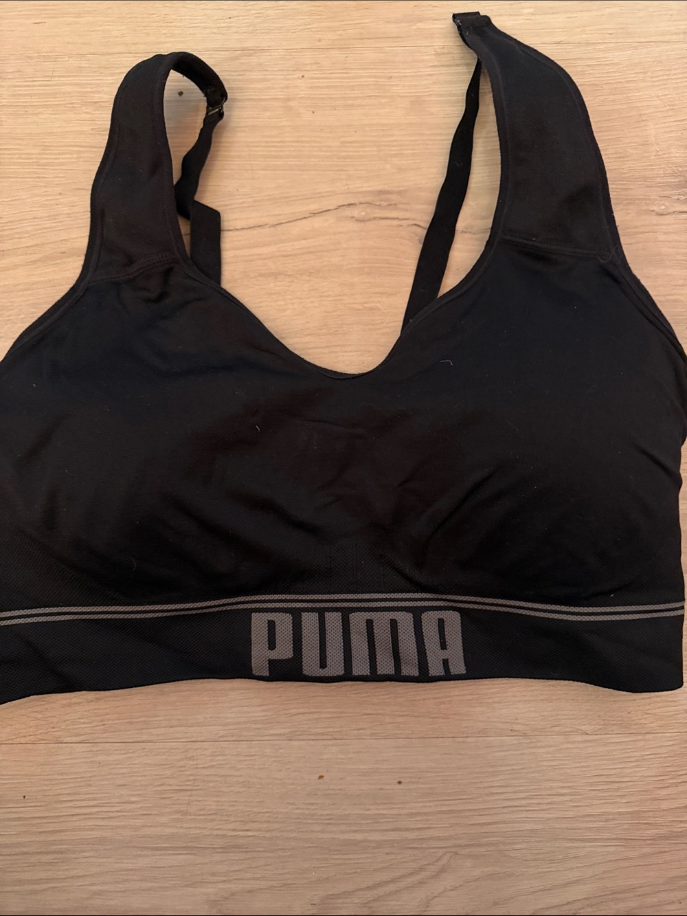 Puma Black Seamless Logo Band Sports Bra